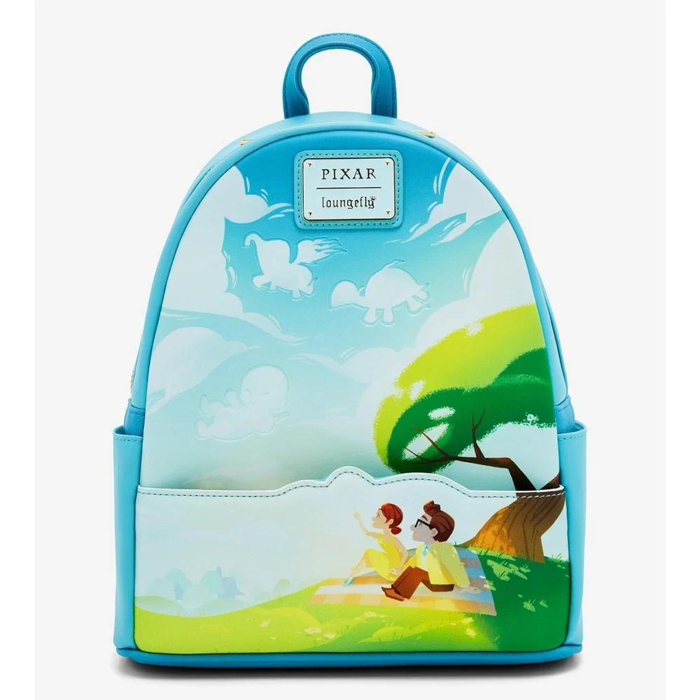 Disney Pixar UP Carl & Ellie in Love Clouds Loungefly Backpack & Wallet Set NEW